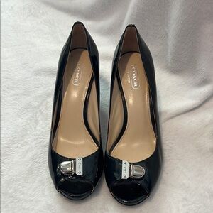 Coach Black Patent Leather Heels